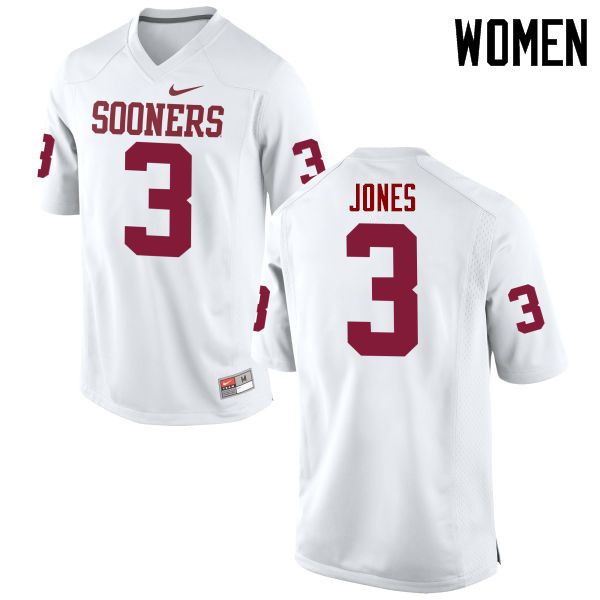 Women Oklahoma Sooners #3 Mykel Jones College Football Jerseys Game-White